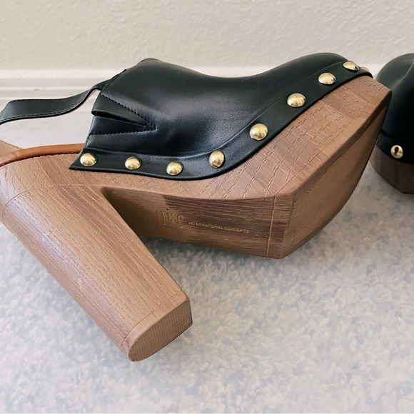🌸 NWT- INC International Concepts Black Clog Heels Size 7.5 - Picture 5 of 6
